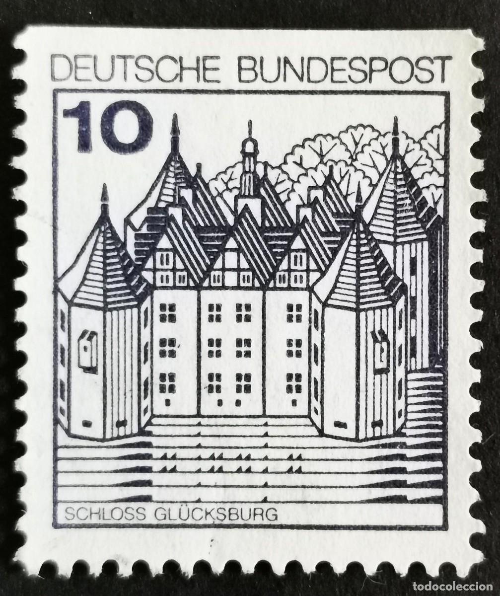 Sellos: Sello Alemania R. Federal 1977, Fortalezas y castillos: Castillo Gl&uuml;cksbur, 10 Pf. Michel: DE 913CI