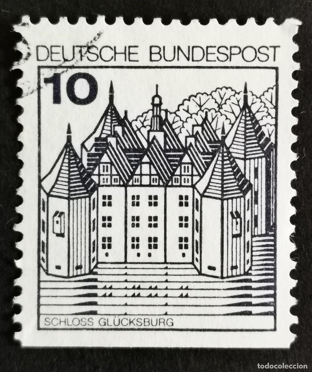 Sellos: Sello Alemania R. Federal 1977, Fortalezas y castillos: Castillo Gl&uuml;cksbur, 10 Pf. Michel: DE 913DIu