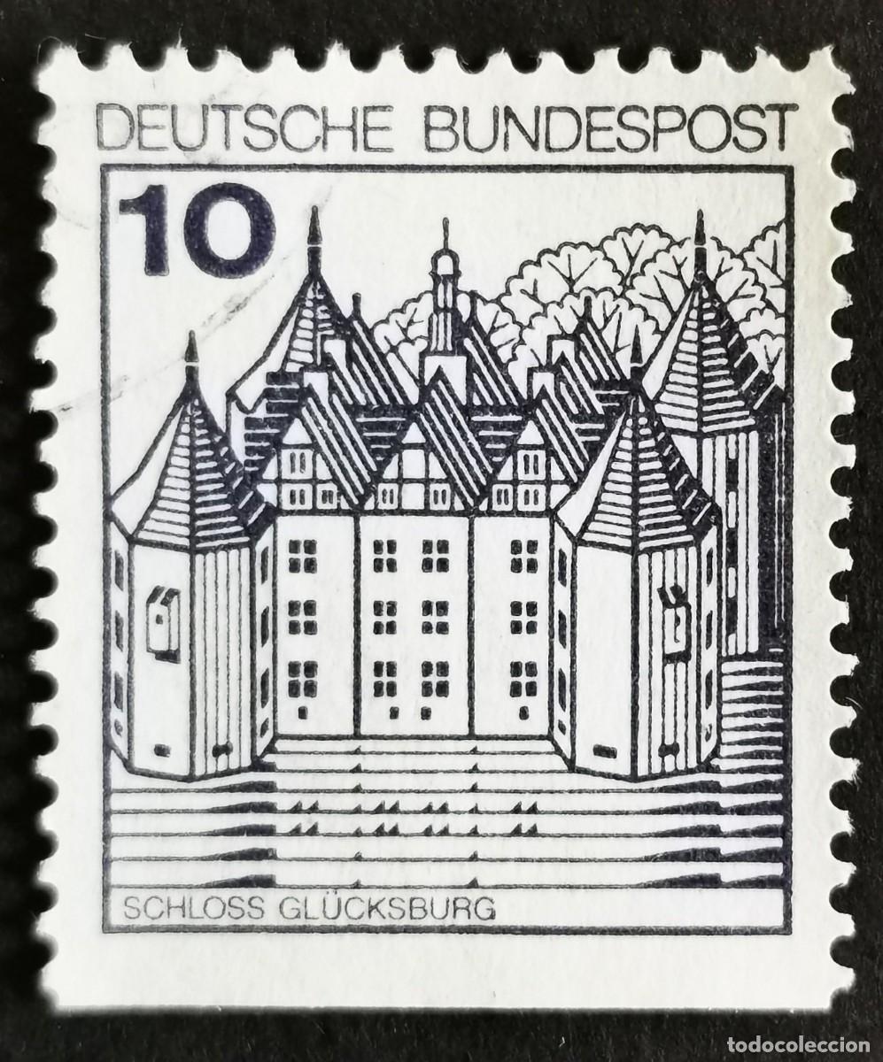 Sellos: Sello Alemania R. Federal 1977, Fortalezas y castillos: Castillo Gl&uuml;cksbur, 10 Pf. Michel: DE 913DIu