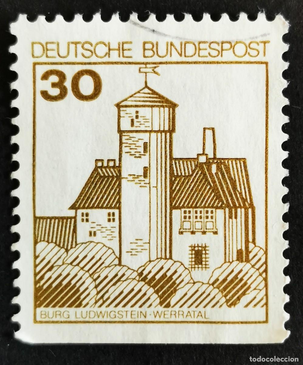 Sellos: Sello Alemania R. Federal 1977, Fortalezas castillos: Castillo de Ludwigst, 30 Pf. Michel: DE 914DIu