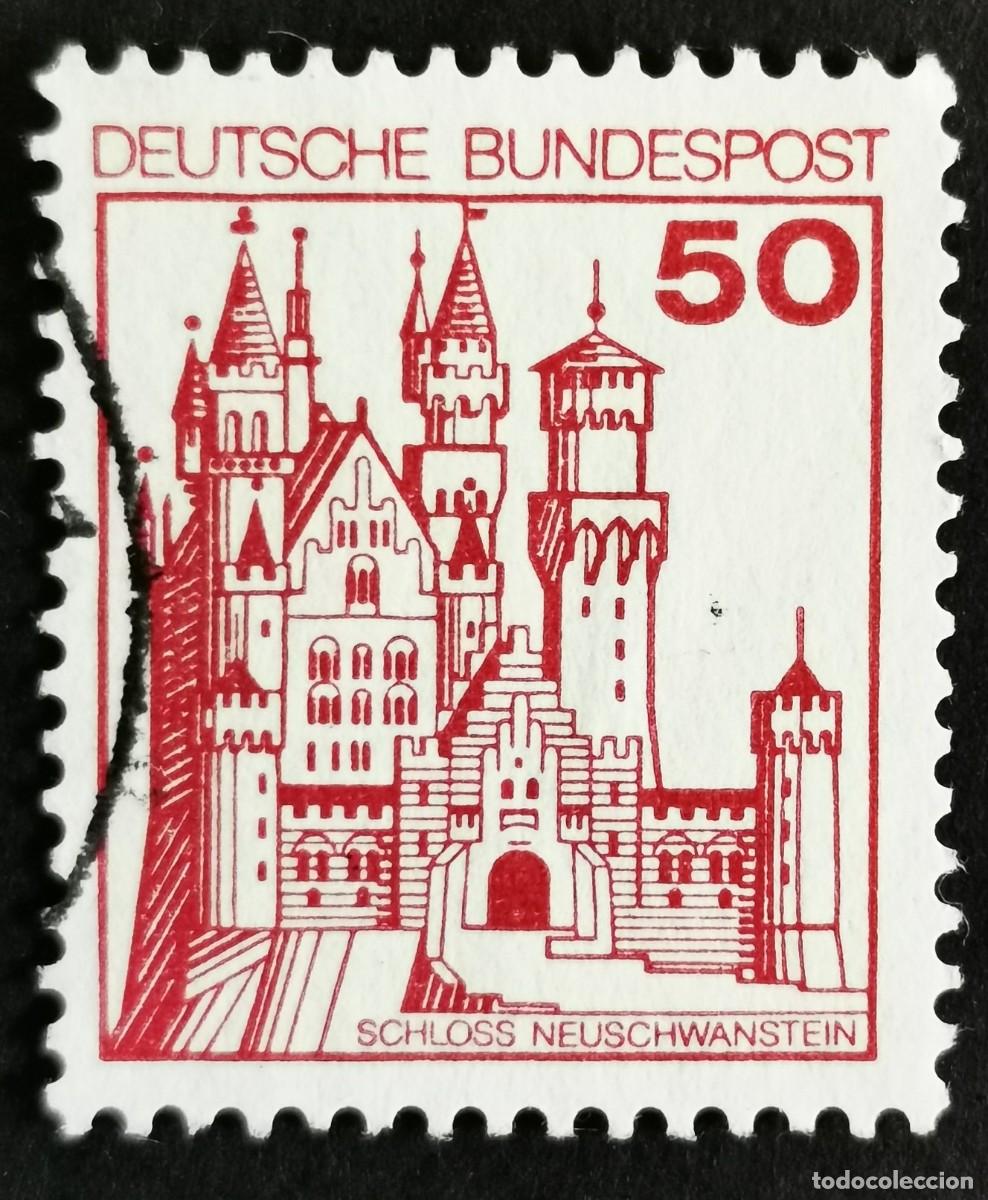 Sellos: Sello Alemania R. Federal 1977, Fortalezas castillos: Castillo de Neuschwa, 50 Pf. Michel: DE 916AIu