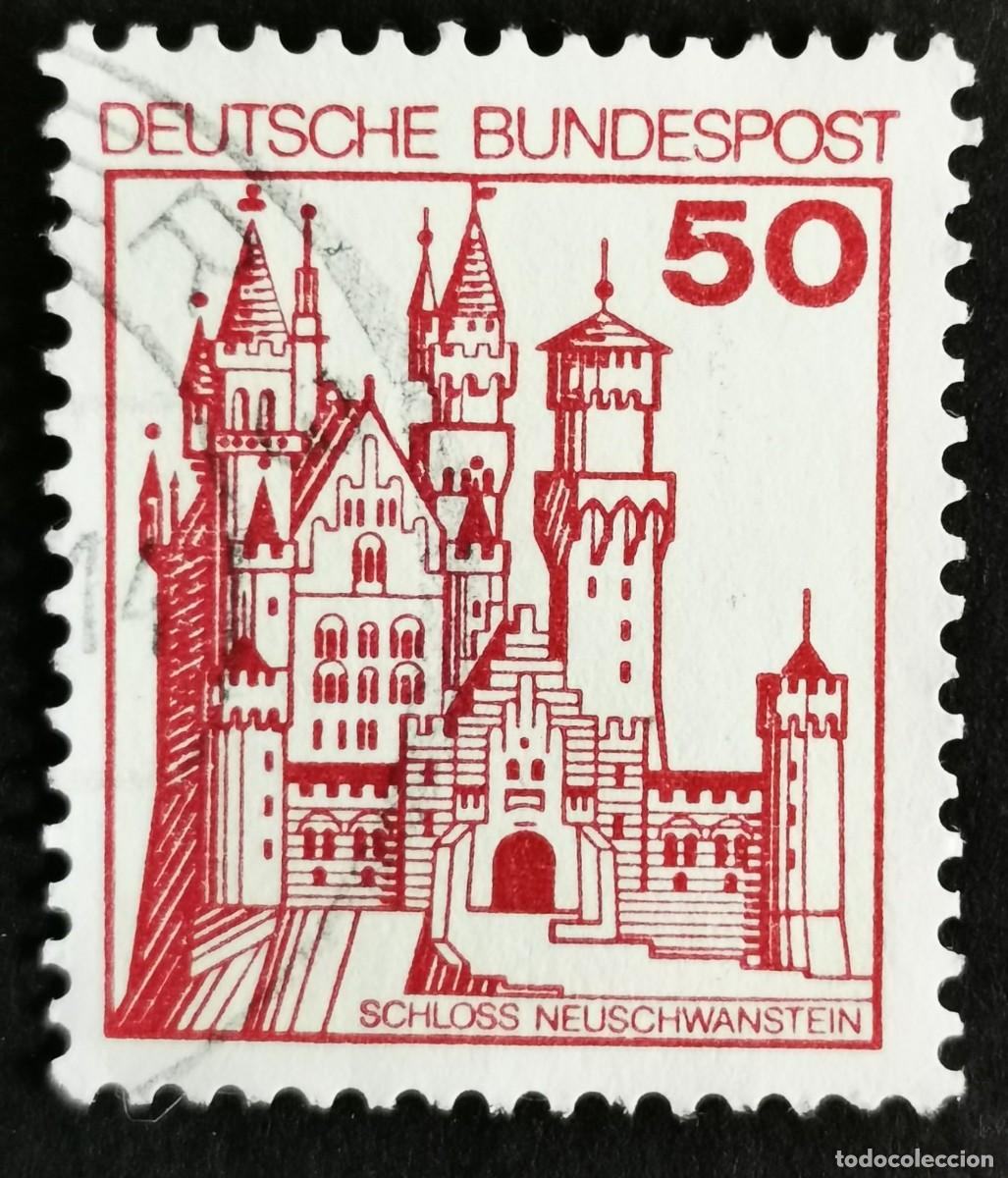 Sellos: Sello Alemania R. Federal 1977, Fortalezas castillos: Castillo de Neuschwa, 50 Pf. Michel: DE 916AIu