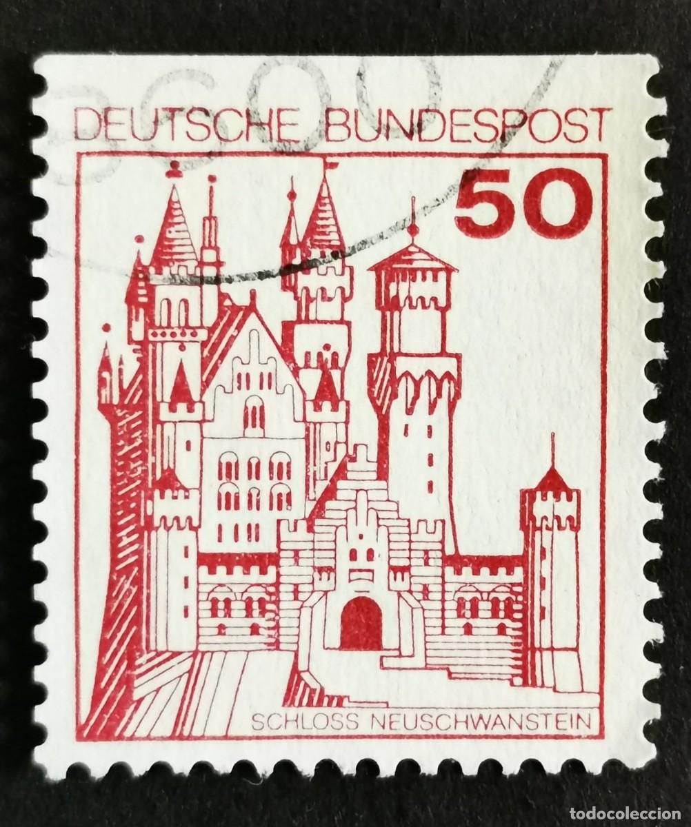 Briefmarken: Sello Alemania R. Federal 1977, Fortalezas castillos: Castillo de Neuschwa, 50 Pf. Michel: DE 916CIu