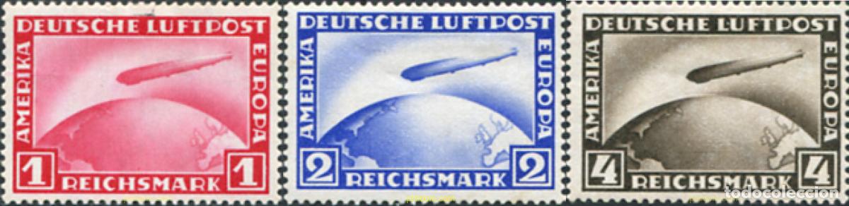 Sellos: 366913 HINGED ALEMANIA 1928 DIRIGIBLE ZEPPELIN EN VUELO
