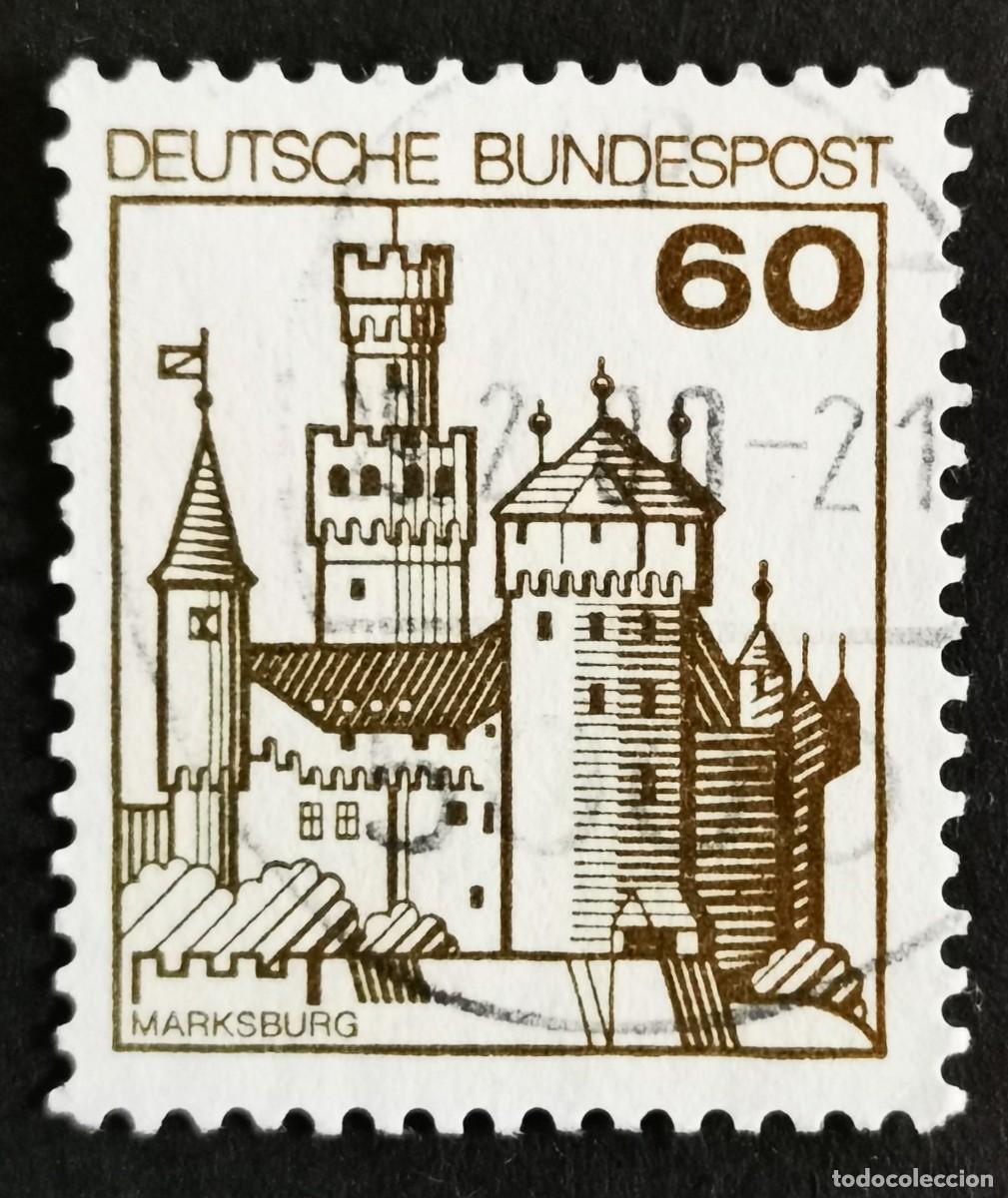 Sellos: Sello Alemania R. Federal 1977, Fortalezas castillos: Castillo de Marksbur, 60 Pf. Michel: DE 917AIu