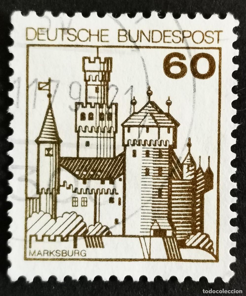 Sellos: Sello Alemania R. Federal 1977, Fortalezas castillos: Castillo de Marksbur, 60 Pf. Michel: DE 917AIu