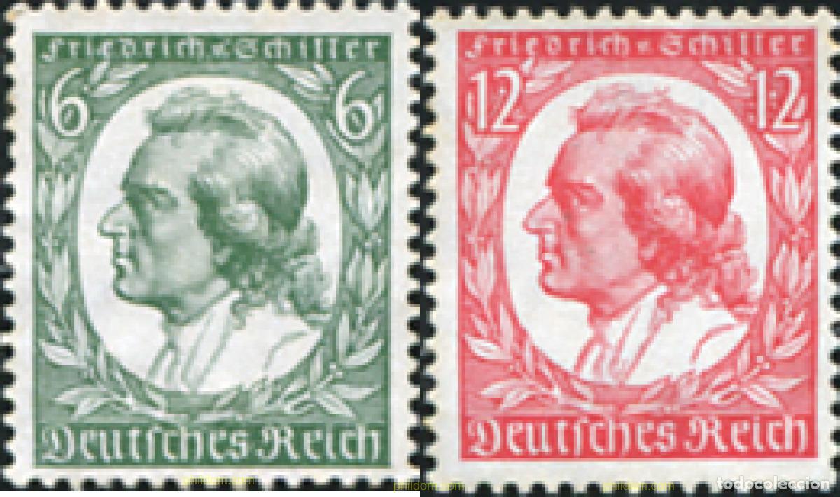 Stamps: 149829 MNH ALEMANIA 1934 175 ANIVERSARIO DEL NACIMIENTO DE FRIEDRICH SCHILLER