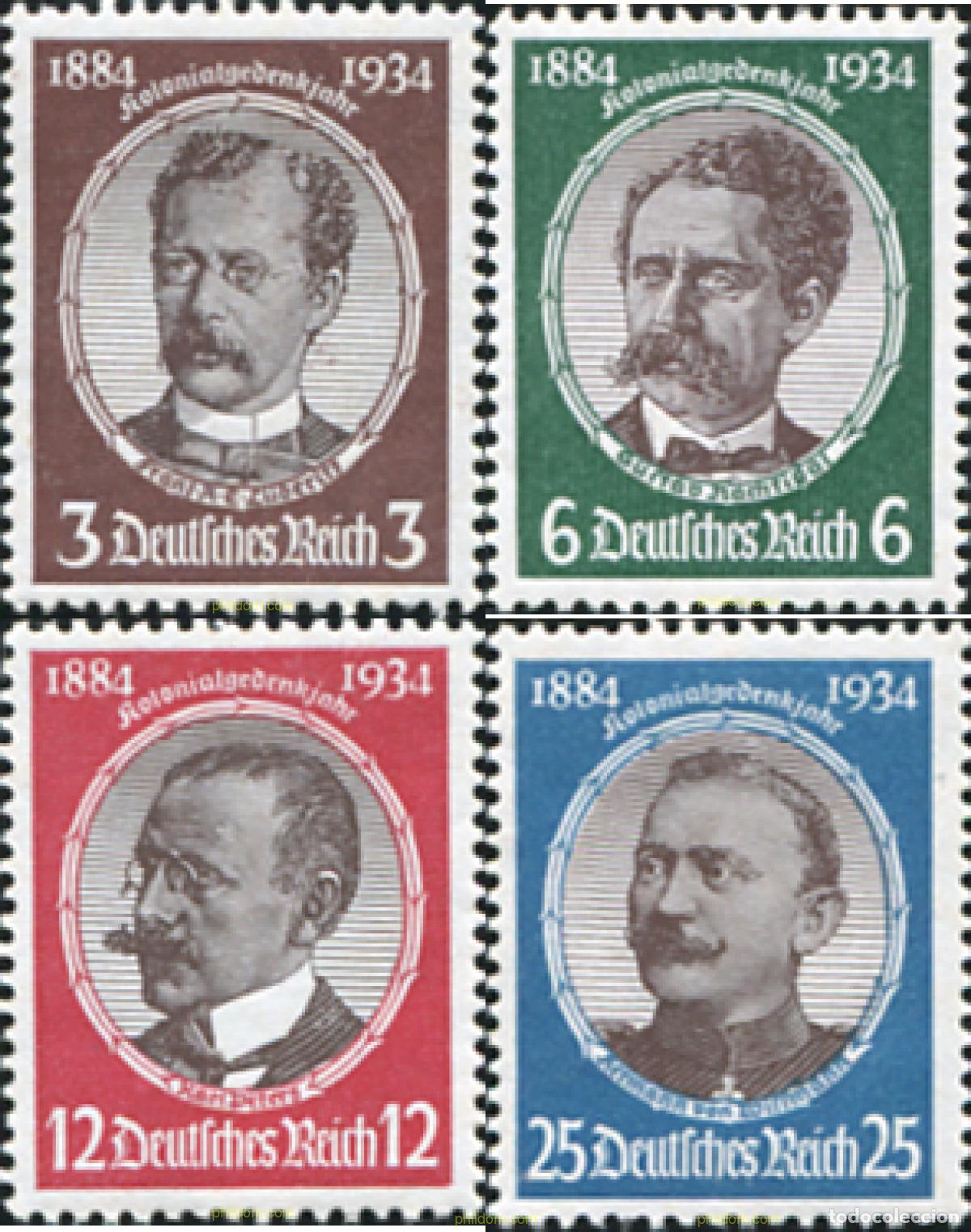 Sellos: 616047 HINGED ALEMANIA 1934 50 ANIVERSARIO DEL ESTABLECIMIENTO DE LAS COLONIAS ALEMANAS