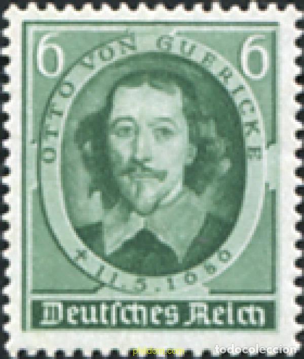 Sellos: 366876 HINGED ALEMANIA 1936 250 ANIVERSARIO DE LA MUERTE DE OTTO VON GUERICKE