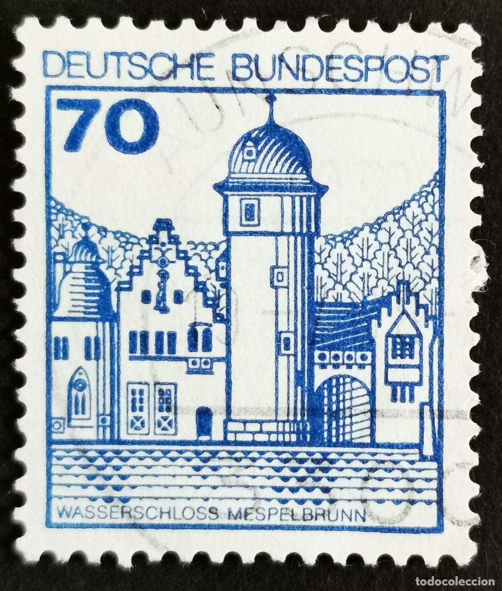 Sellos: Sello Alemania R. Federal 1977, Fortalezas castillos: Castillo de Mespelbr, 70 Pf. Michel: DE 918AIu