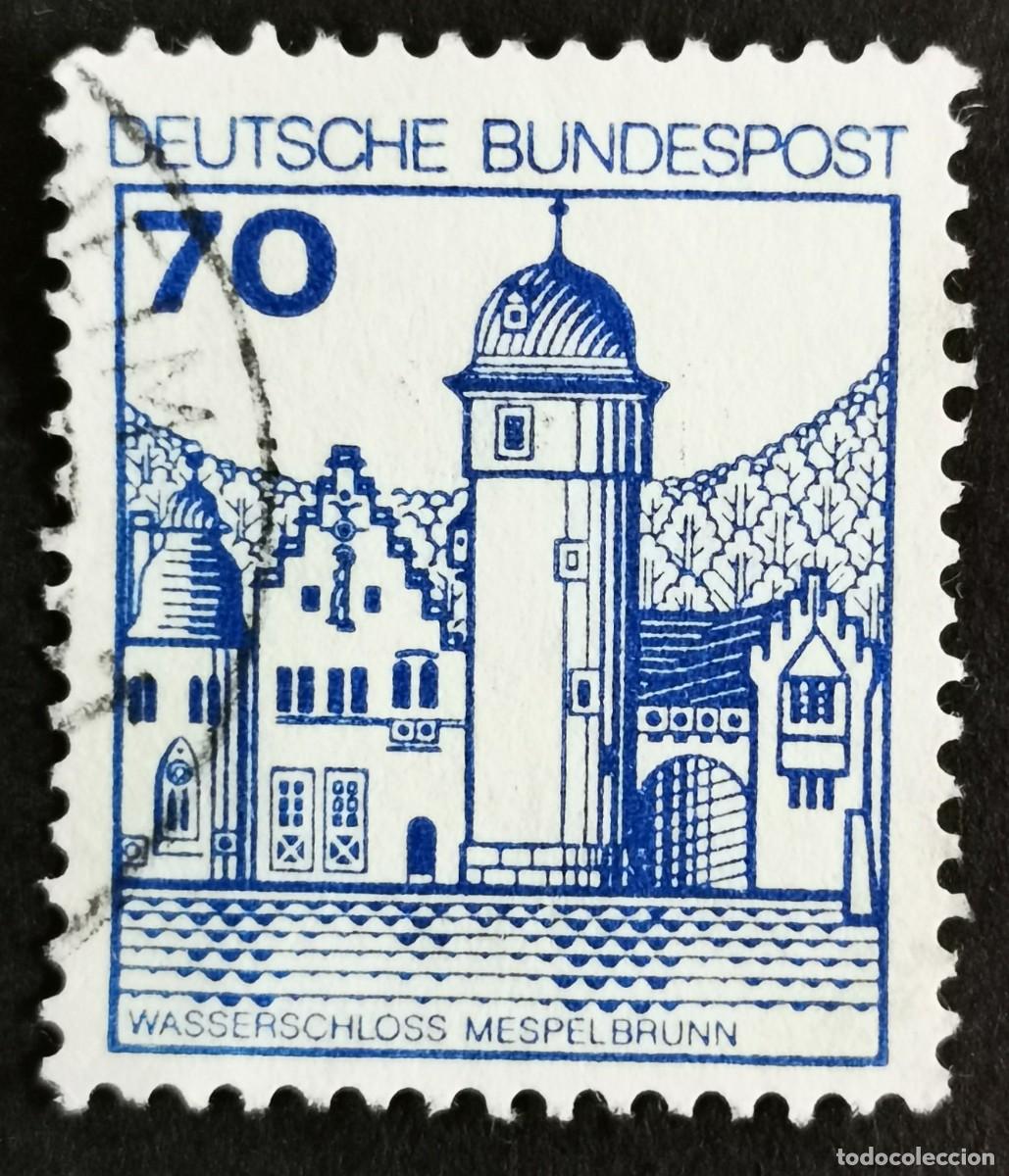 Sellos: Sello Alemania R. Federal 1977, Fortalezas castillos: Castillo de Mespelbr, 70 Pf. Michel: DE 918AIu