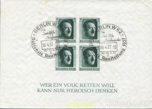 Sellos: 143558 USED ALEMANIA 1937 EL SELLO ALEMAN. EXPOSICION FILATELICA NACIONAL