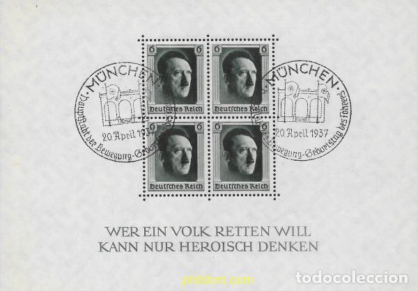 Selos: 656112 USED ALEMANIA 1937 48 ANIVERSARIO DE ADOLF HITLER
