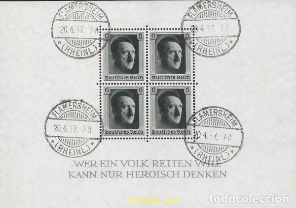 Selos: 656113 USED ALEMANIA 1937 48 ANIVERSARIO DE ADOLF HITLER
