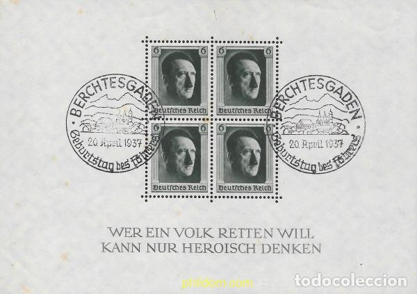 Sellos: 656114 USED ALEMANIA 1937 48 ANIVERSARIO DE ADOLF HITLER