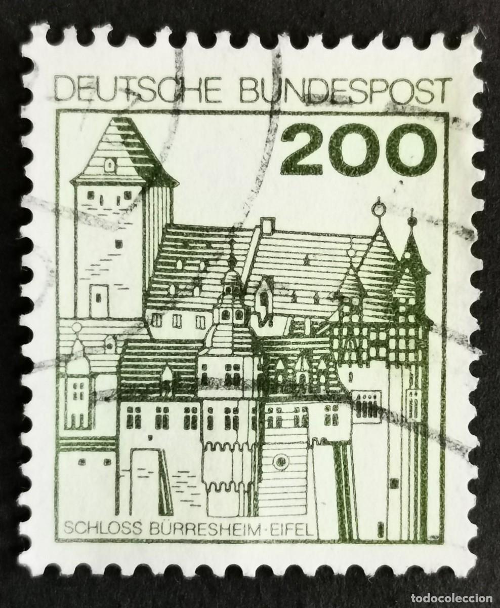 Sellos: Sello Alemania R. Federal 1977, Fortalezas castillos: Castillo de B&uuml;rresh, 200 Pf. Michel: DE 920AIu