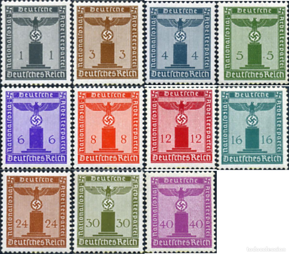 Sellos: 149850 MNH ALEMANIA 1938 SELLOS DEL PARTIDO NACIONAL-SOCIALISTA