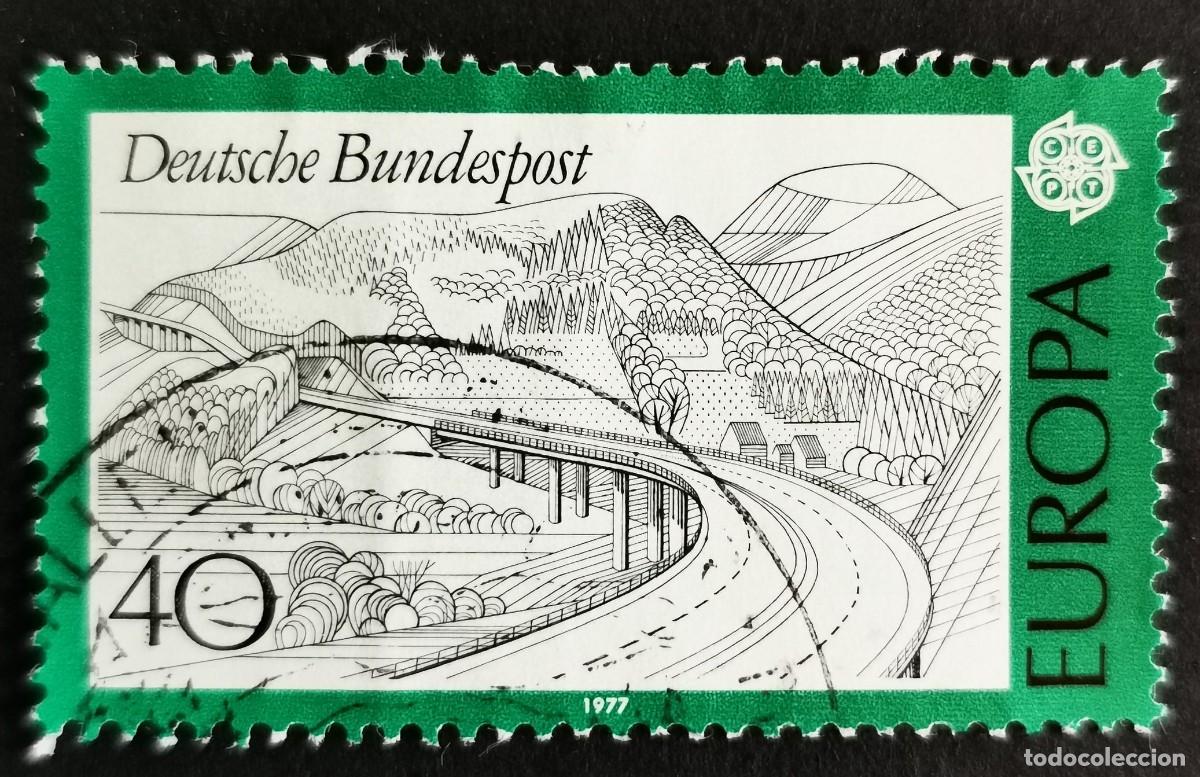 Sellos: Sello Alemania R. Federal 1977, Europa (C.E.P.T.) Tramo autopista Rh&ouml;n, 40 Pf. Michel: DE 934