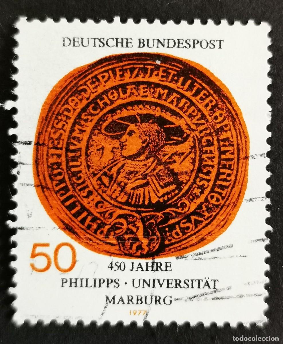 Sellos: Sello Alemania R. Federal 1977, 450 aniversario de la Universidad de Marburgo, 50 Pf. Michel: DE 939