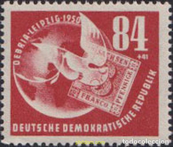 Sellos: 150433 MNH ALEMANIA DEMOCRATICA 1950 DEBRIA. EXPOSICION FILATELICA EN LEIPZIG