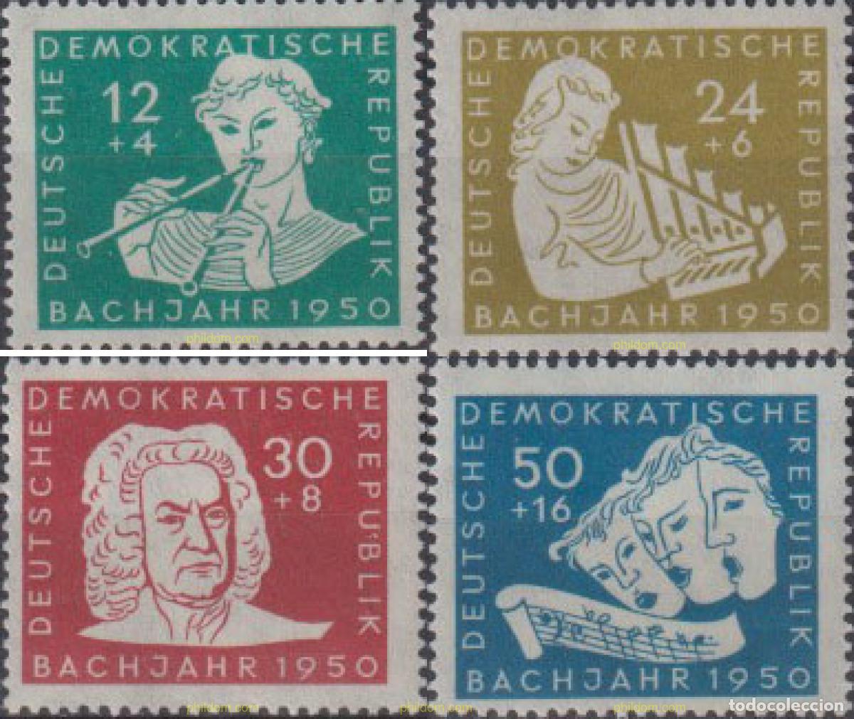 Sellos: 150432 MNH ALEMANIA DEMOCRATICA 1950 BICENTENARIO DE LA MUERTE DE JOHANN SEBASTIAN BACH