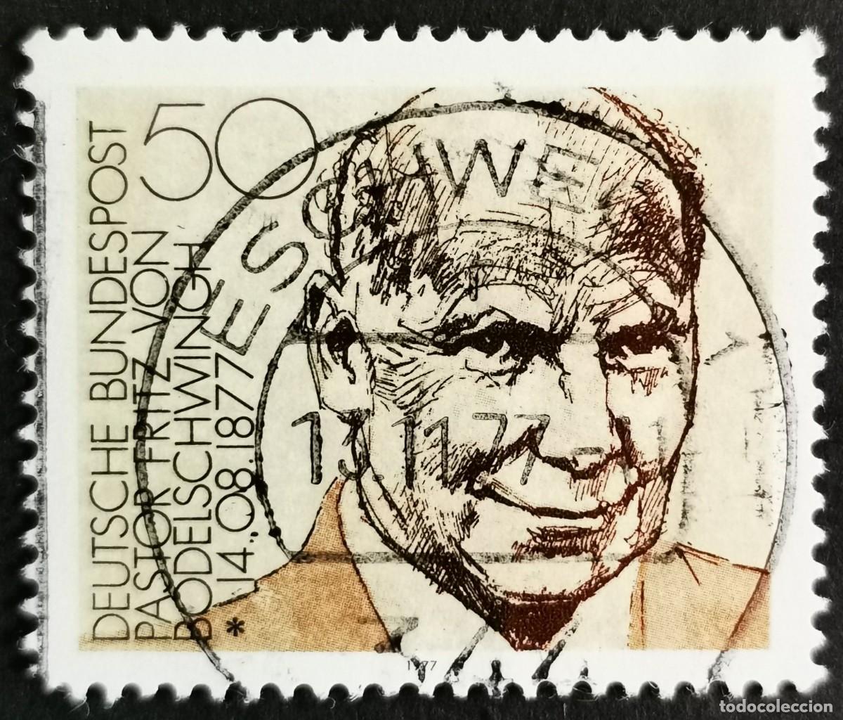Sellos: Sello Alemania R. Federal 1977, Pastor Fritz von Bodelschwingh (1877-1946), 50 Pf. Michel: DE 942