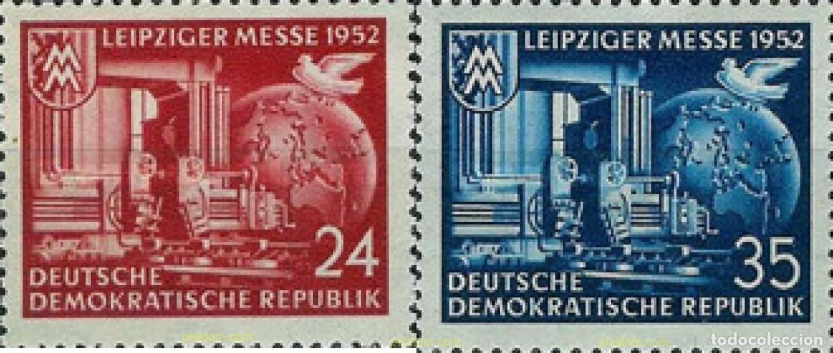 Sellos: 626374 HINGED ALEMANIA DEMOCRATICA 1952 FERIA DE OTO&Ntilde;O DE LEIPZIG