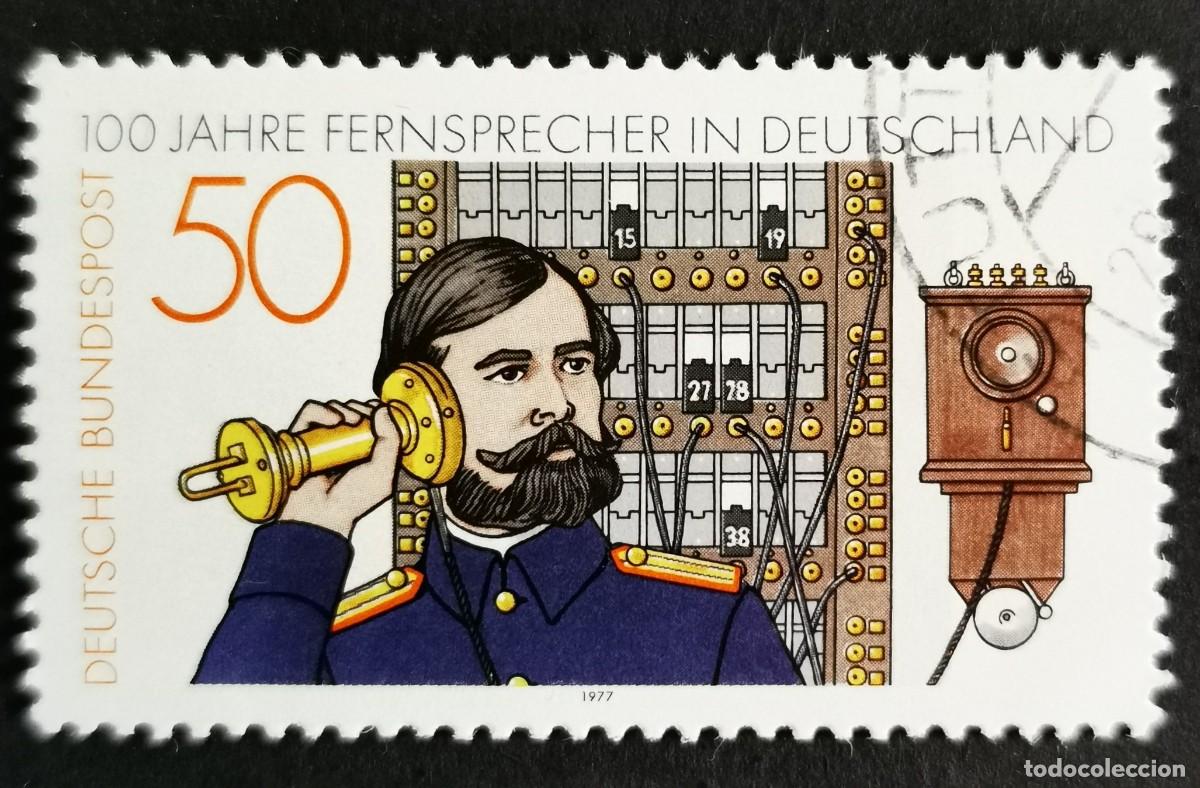 Sellos: Sello Alemania R. Federal 1977, Operadora telef&oacute;nica y centralita, 50 Pf. Michel: DE 947