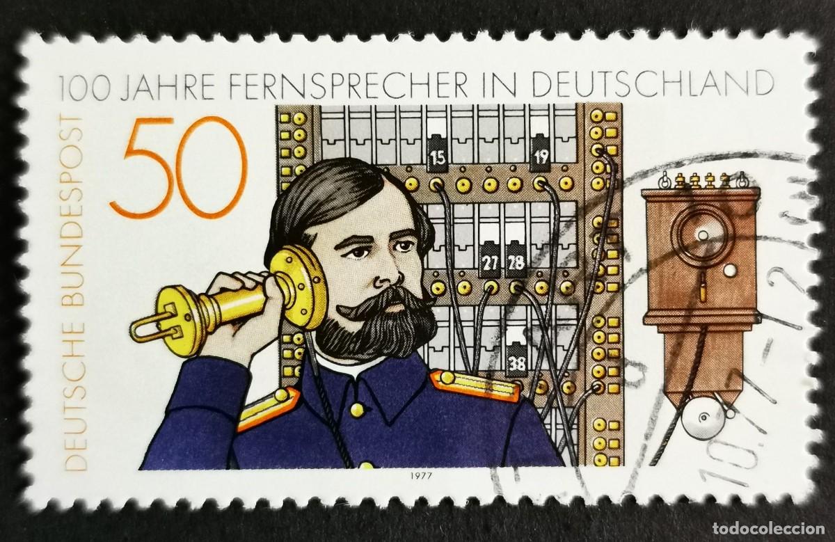 Sellos: Sello Alemania R. Federal 1977, Operadora telef&oacute;nica y centralita, 50 Pf. Michel: DE 947