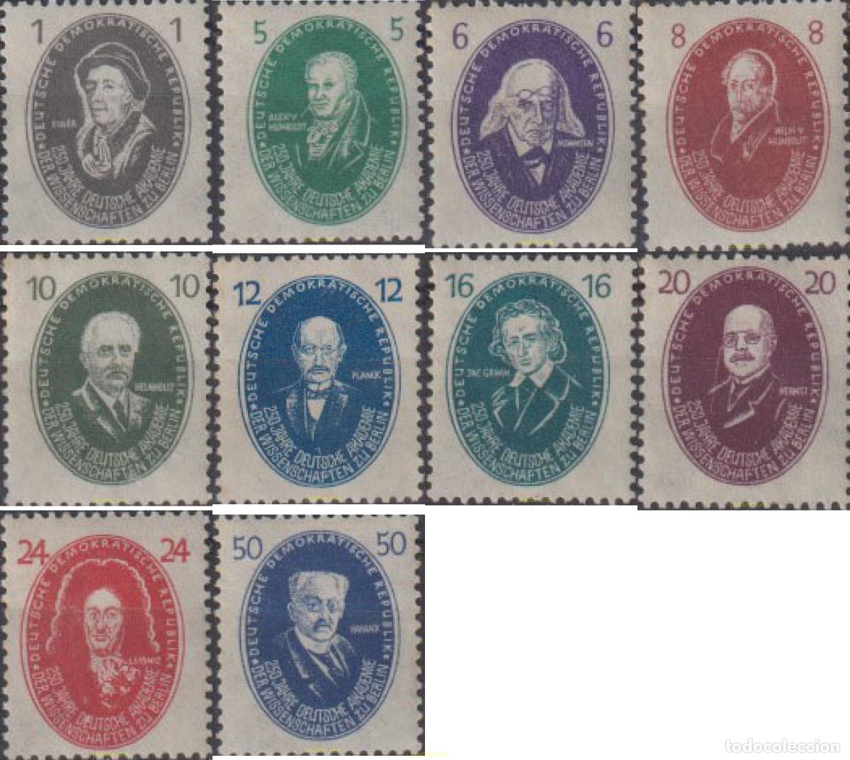 Sellos: 150434 MNH ALEMANIA DEMOCRATICA 1950 250 ANIVERSARIO DE LA FUNDACION DE LA ACADEMIA DE LAS CIENCIAS