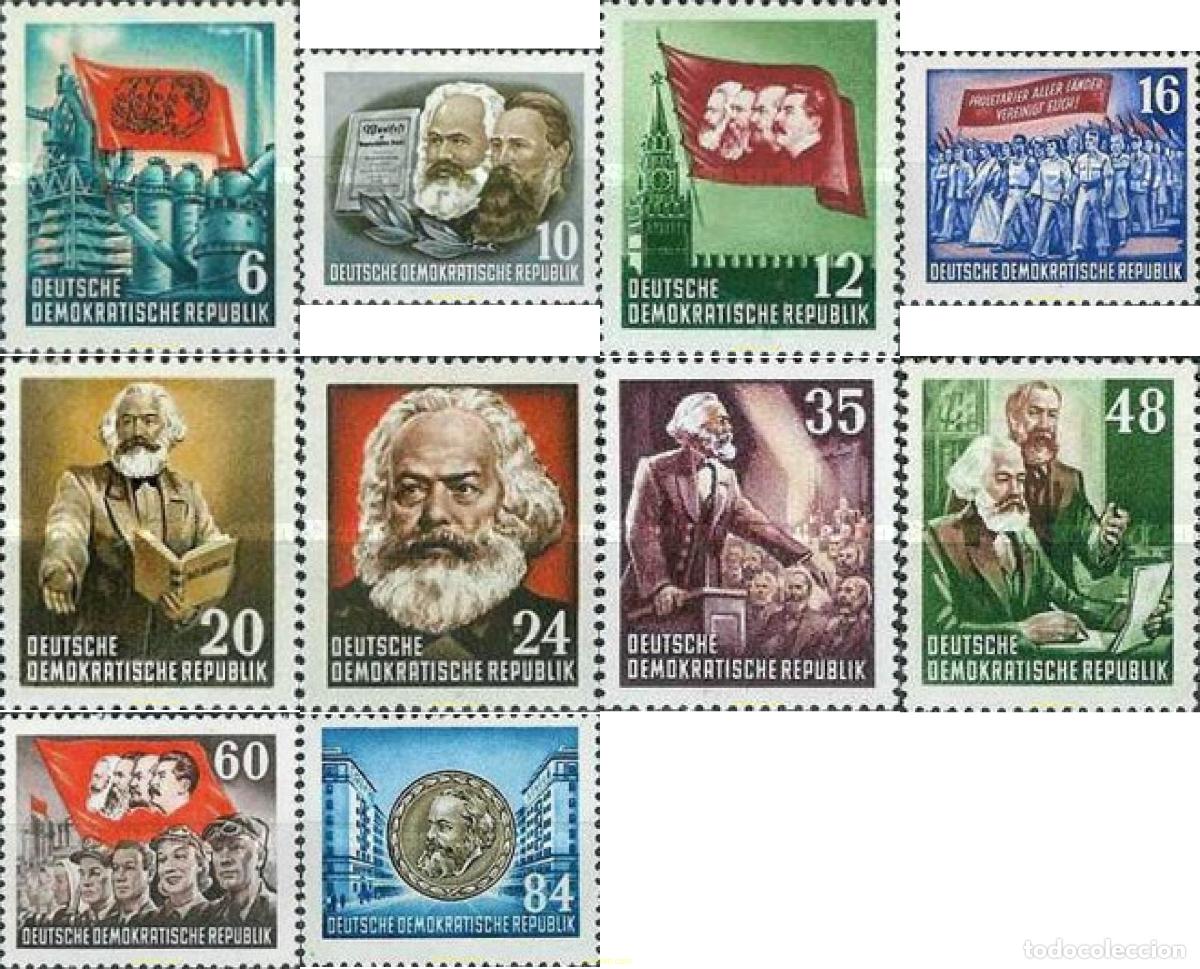 Sellos: 150453 MNH ALEMANIA DEMOCRATICA 1953 70 ANIVERSARIO DE LA MUERTE DE KARL MARX