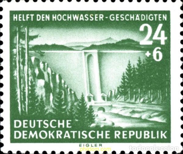 Sellos: 150466 MNH ALEMANIA DEMOCRATICA 1954 PRO VICTIMAS DE LAS INUNDACIONES