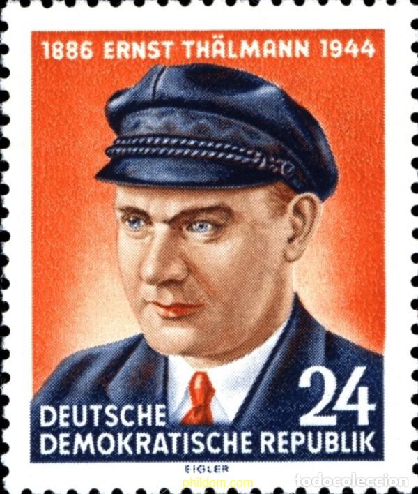 Sellos: 150467 MNH ALEMANIA DEMOCRATICA 1954 10 ANIVERSARIO DE LA MUERTE DE ERNST TH&Auml;LMANN
