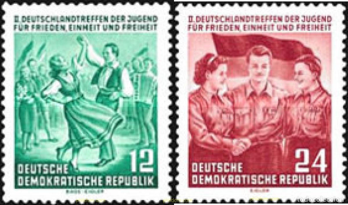 Sellos: 150464 MNH ALEMANIA DEMOCRATICA 1954 2 CONGRESO MUNDIAL DE LA JUVENTUD POR LA PAZ EN BERLIN