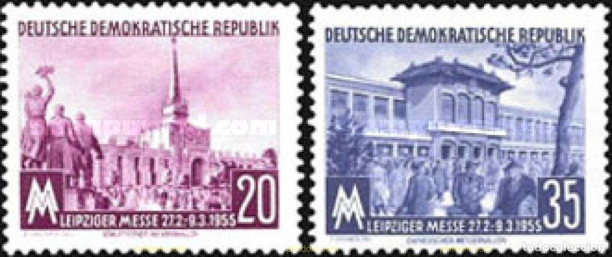 Sellos: 150471 MNH ALEMANIA DEMOCRATICA 1955 FERIA DE PRIMAVERA DE LEIPZIG