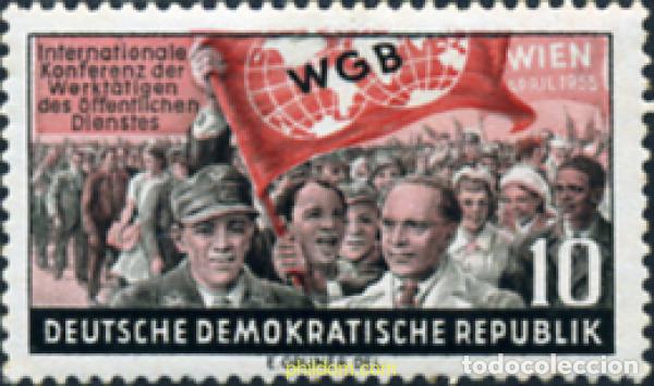 Sellos: 150474 MNH ALEMANIA DEMOCRATICA 1955 2 CONFERENCIA INTERNACIONAL DEL TRABAJO EN VIENA
