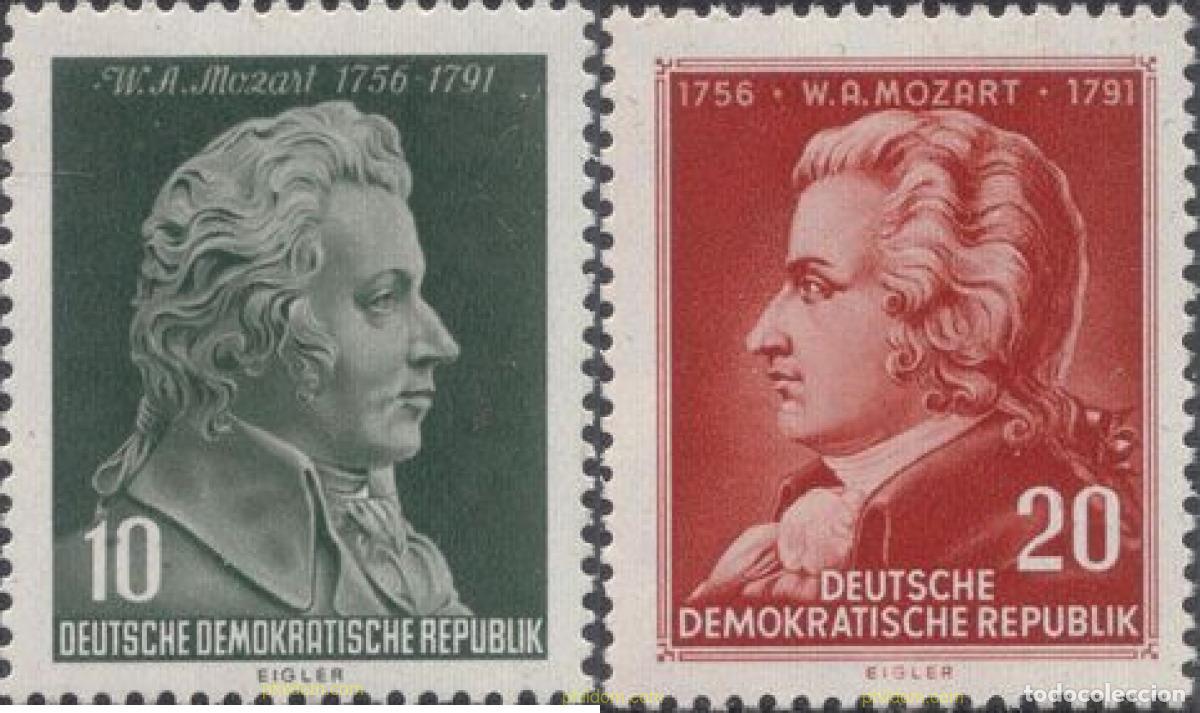 Stamps: 150486 MNH ALEMANIA DEMOCRATICA 1956 200 ANIVERSARIO DEL NACIMIENTO DE W. A. MOZART