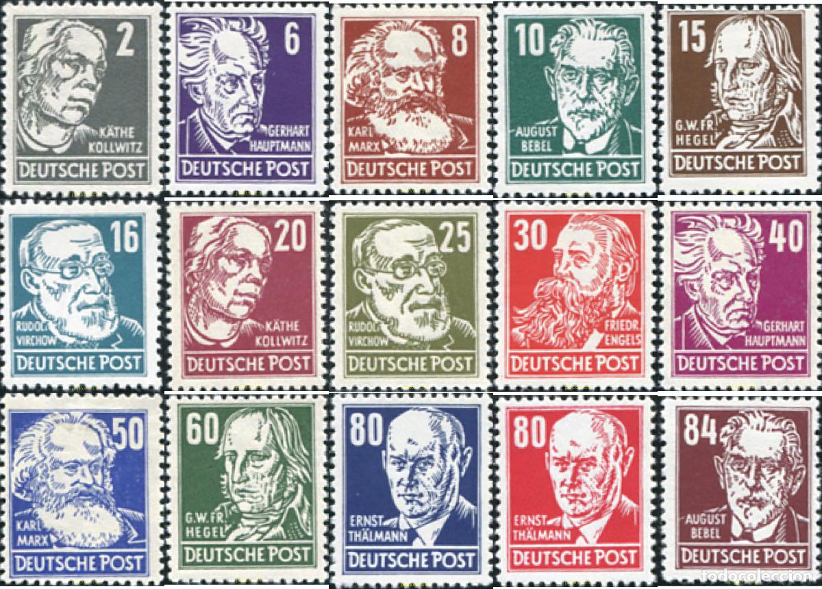 Selos: 150451 MNH ALEMANIA DEMOCRATICA 1952 CELEBRIDADES