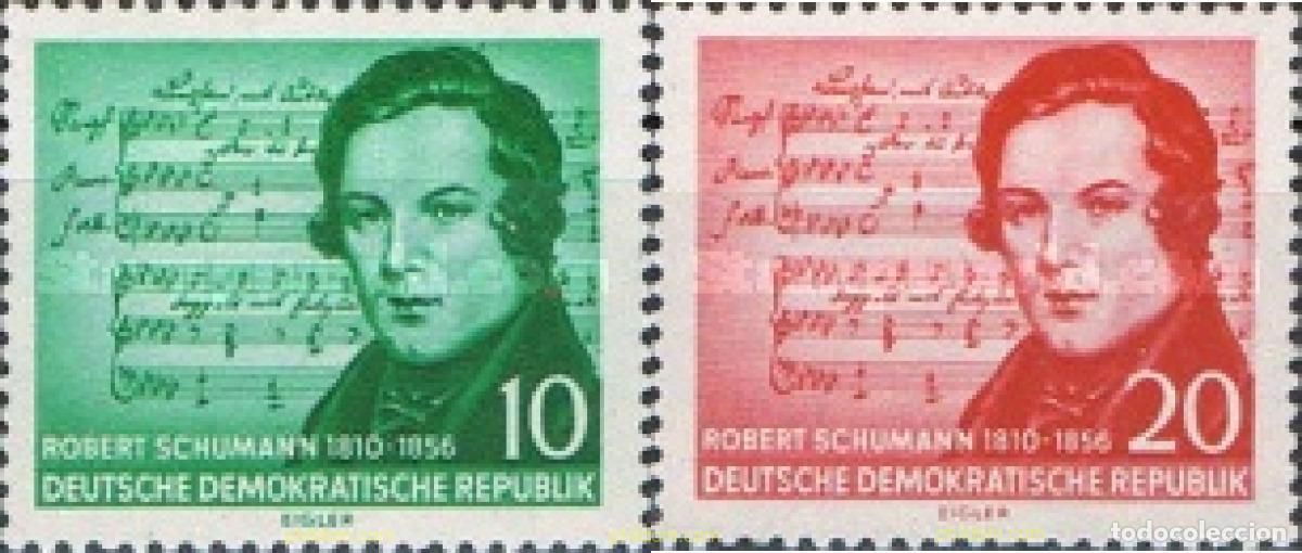 Selos: 150491 MNH ALEMANIA DEMOCRATICA 1956 CENTENARIO DE LA MUERTE DE ROBERT SCHUMANN