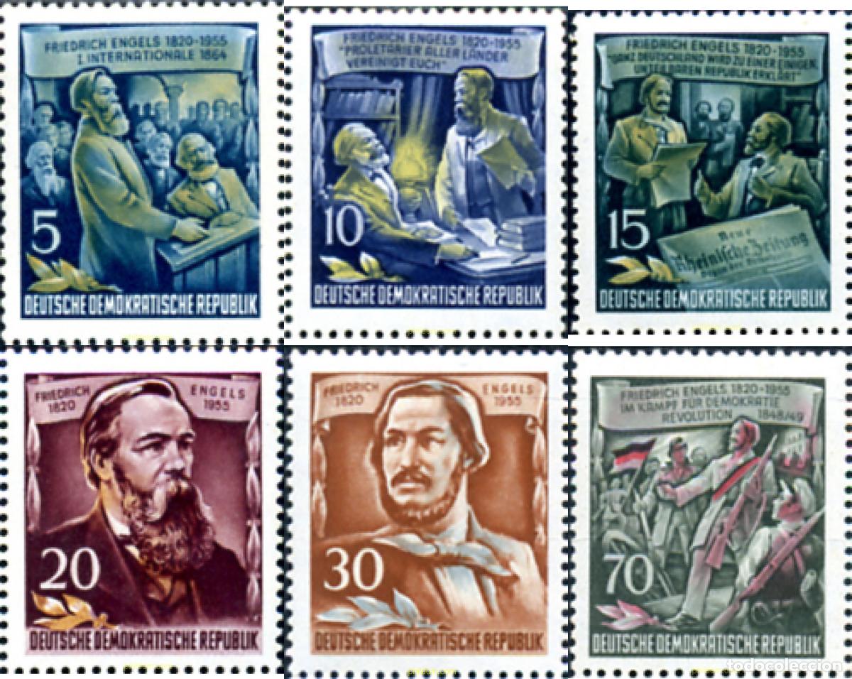 Selos: 150482 MNH ALEMANIA DEMOCRATICA 1955 HOMENAJE A FRIEDRICH ENGELS