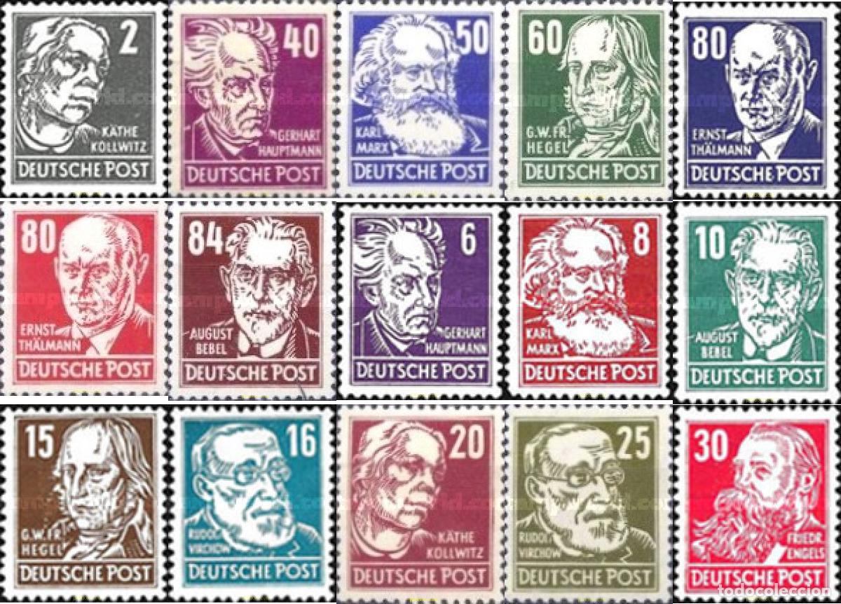 Sellos: 626376 HINGED ALEMANIA DEMOCRATICA 1952 CELEBRIDADES