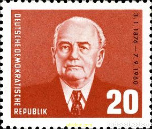 Sellos: 150568 MNH ALEMANIA DEMOCRATICA 1961 85 ANIVERSARIO DEL NACIMIENTO DEL PRESIDENTE WILHELM PIECK