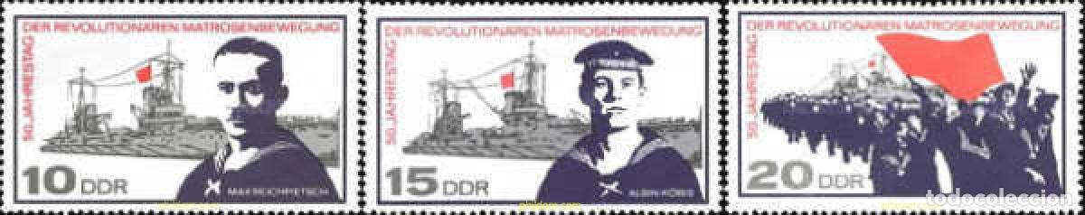 Briefmarken: 150648 MNH ALEMANIA DEMOCRATICA 1967 50 ANIVERSARIO DE LA REVOLUCION DE LOS MARINEROS