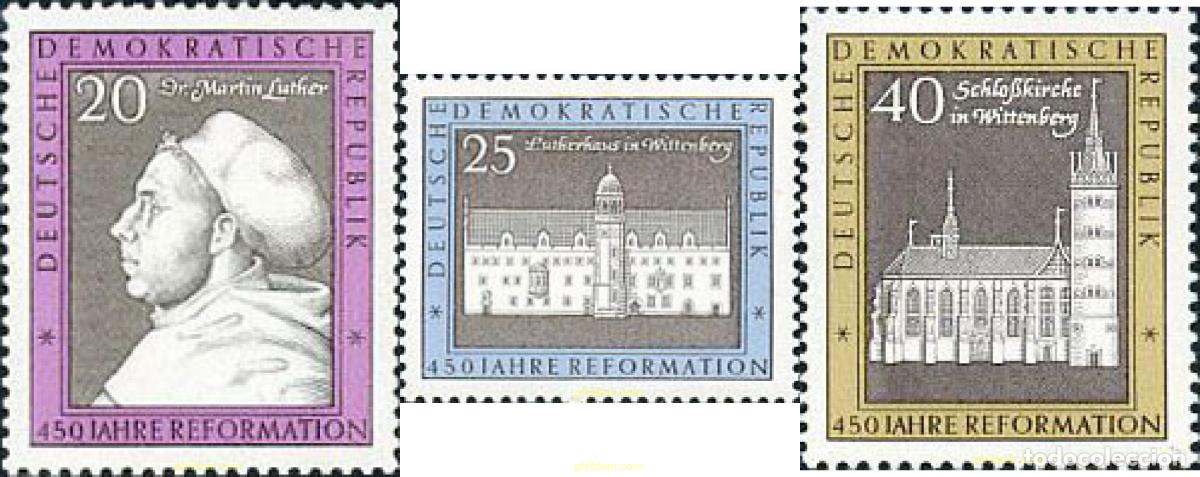 Stamps: 150651 MNH ALEMANIA DEMOCRATICA 1967 450 ANIVERSARIO DE LA REFORMA