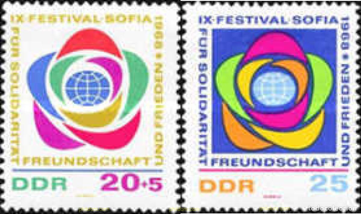 Selos: 150661 MNH ALEMANIA DEMOCRATICA 1968 9 FESTIVAL DE LA JUVENTUD EN SOFIA