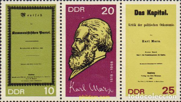 Stamps: 144596 MNH ALEMANIA DEMOCRATICA 1968 150 ANIVERSARIO DEL NACIMIENTO DE KARL MARX
