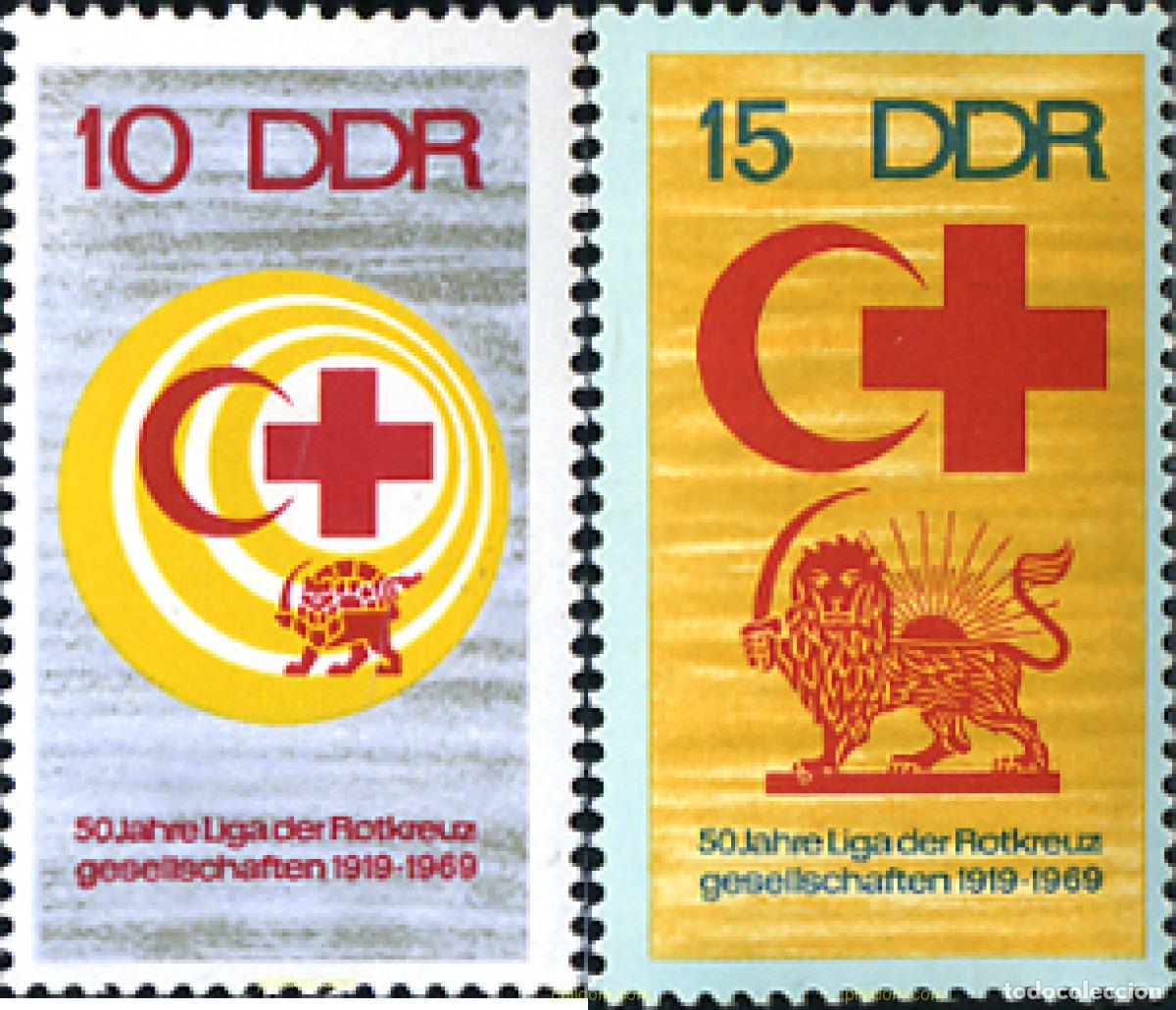 Stamps: 150671 MNH ALEMANIA DEMOCRATICA 1969 50 ANIVERSARIO DE LA LIGA DE SOCIEDADES DE LA CRUZ ROJA