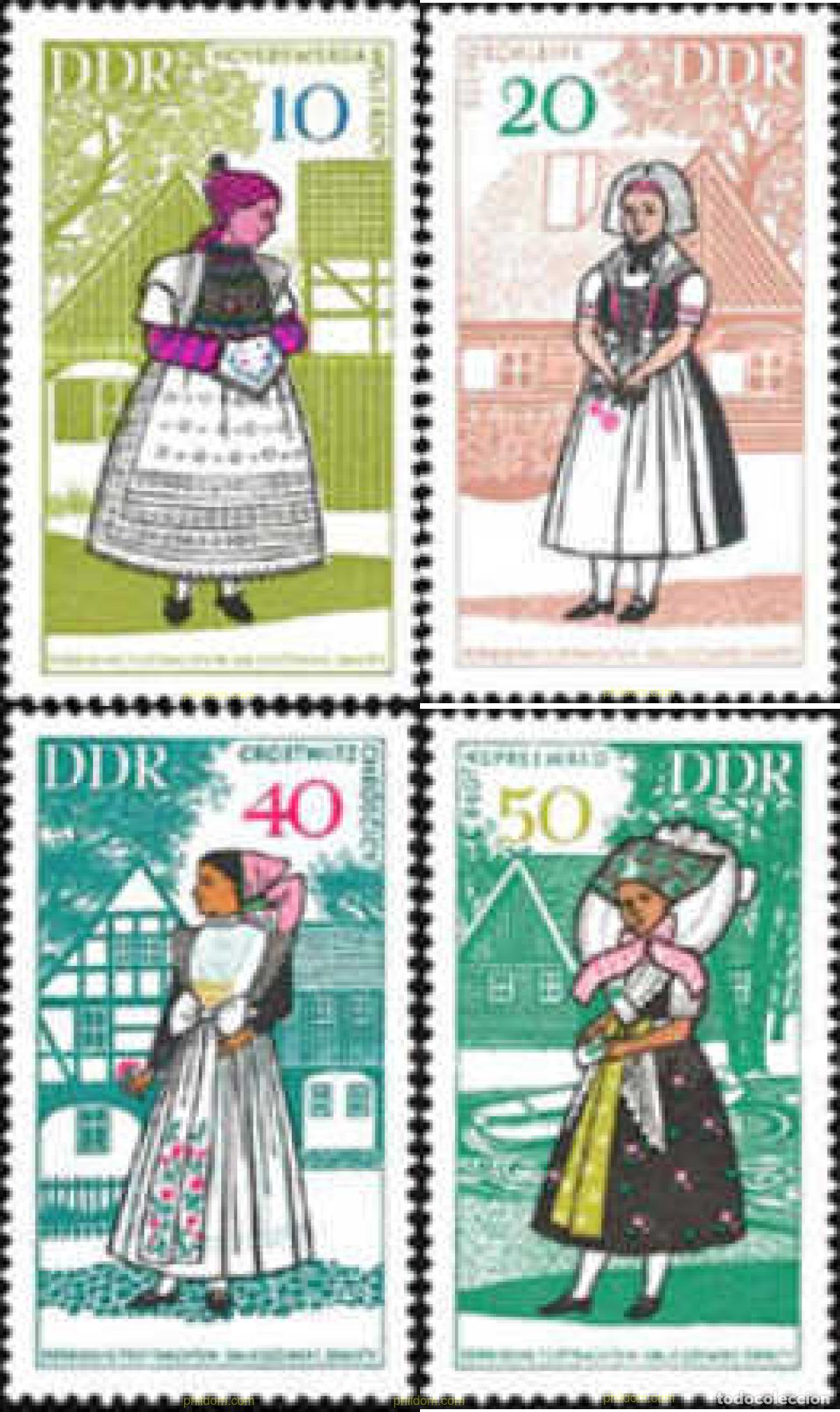 Sellos: 150657 MNH ALEMANIA DEMOCRATICA 1968 TRAJES TIPICOS REGIONALES