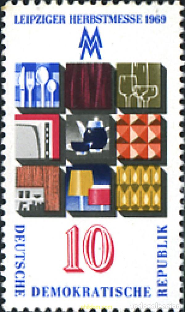 Sellos: 150676 MNH ALEMANIA DEMOCRATICA 1969 FERIA DE OTO&Ntilde;O DE LEIPZIG