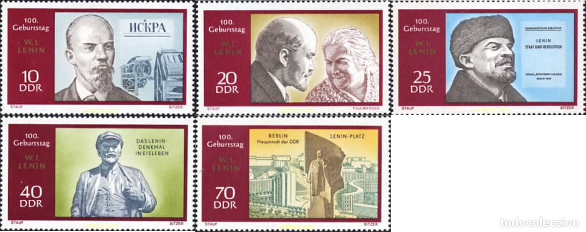 Sellos: 150689 MNH ALEMANIA DEMOCRATICA 1970 CENTENARIO DEL NACIMIENTO DE LENIN